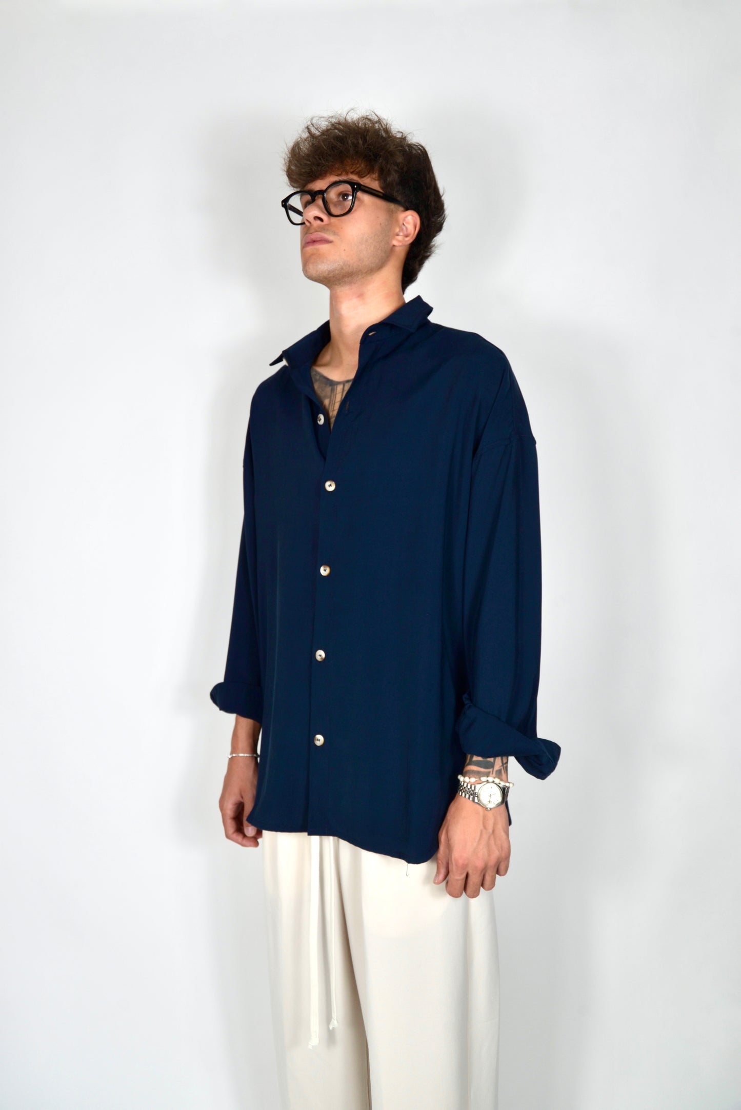 Camicia Oversize Blu Notte