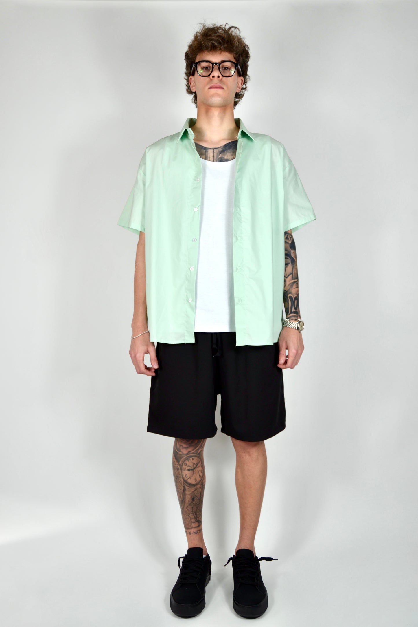 Camicia Elegante Verde Acqua