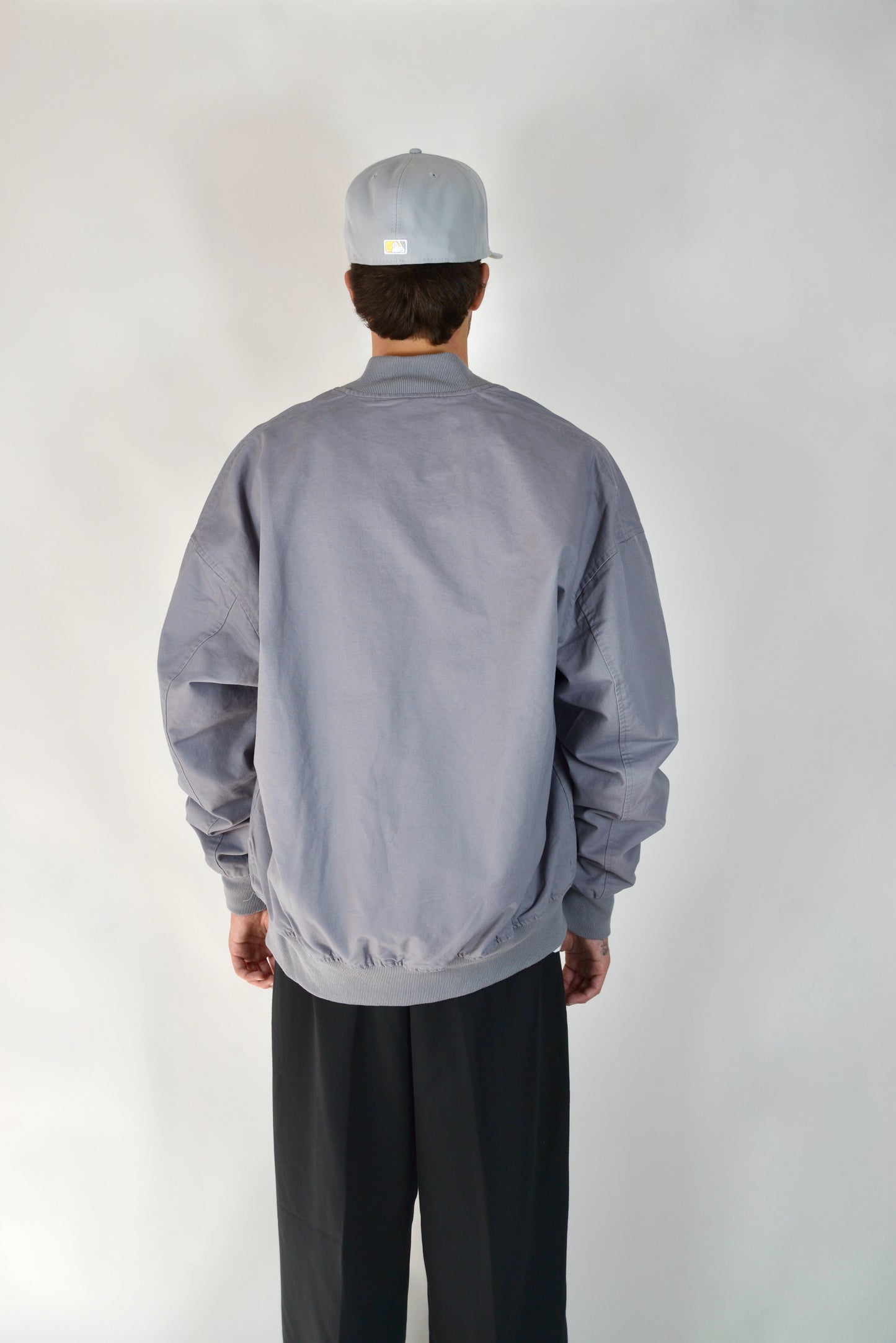 Bomber In Cotone Oversize Grigio