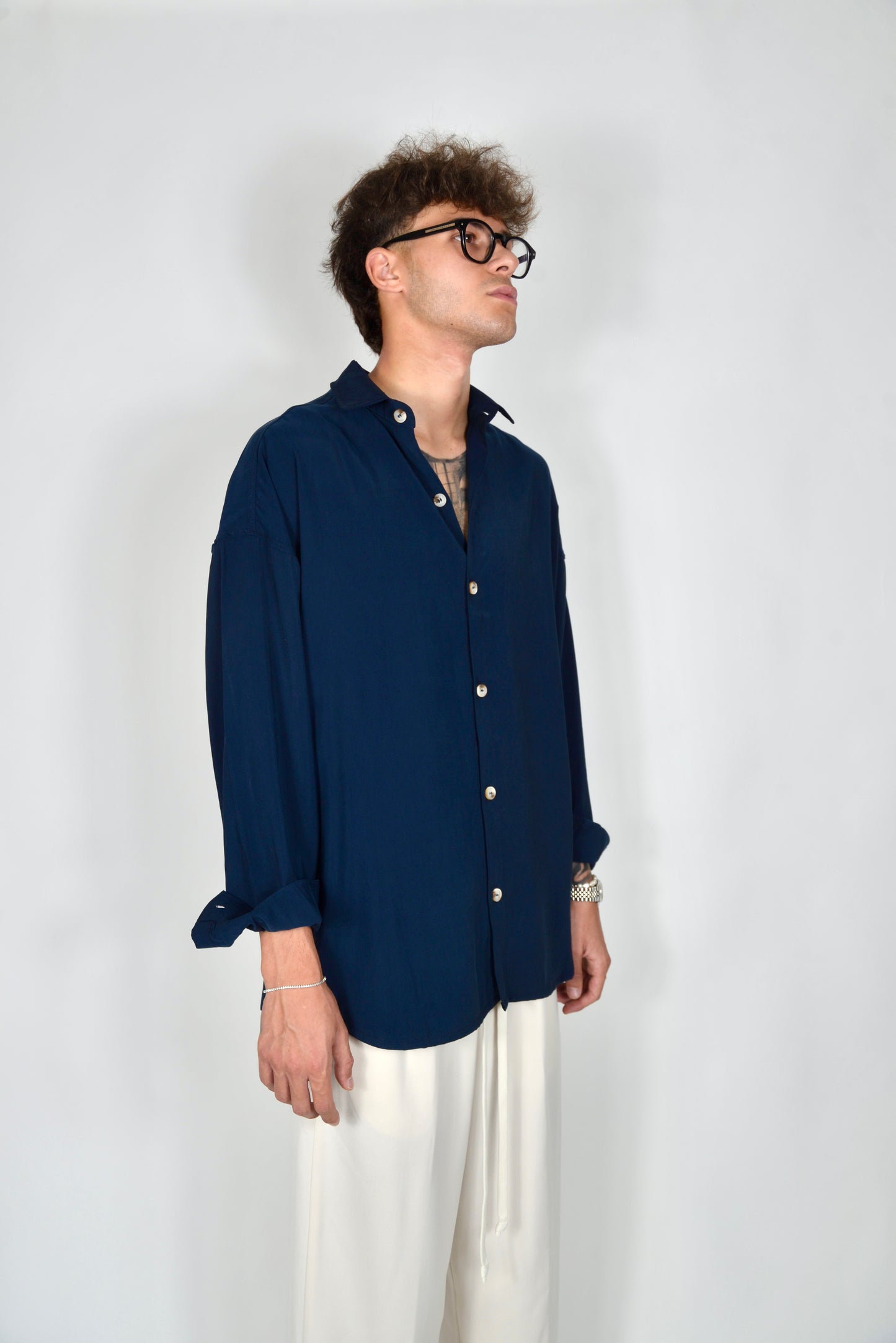 Camicia Oversize Blu Notte