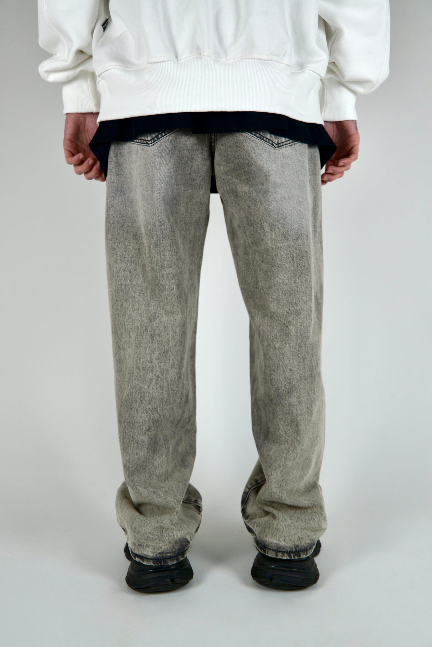 Jeans Slavato Baggy Fit Grigio