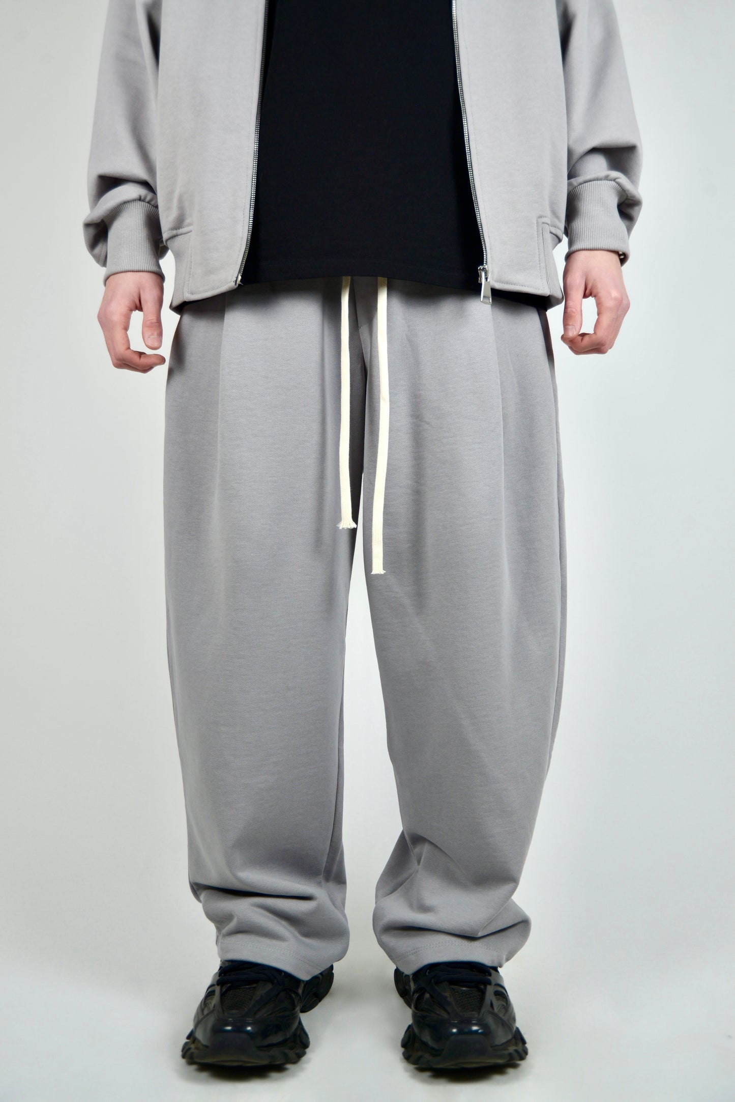 Coordinato Con Bomber In Cotone Grigio