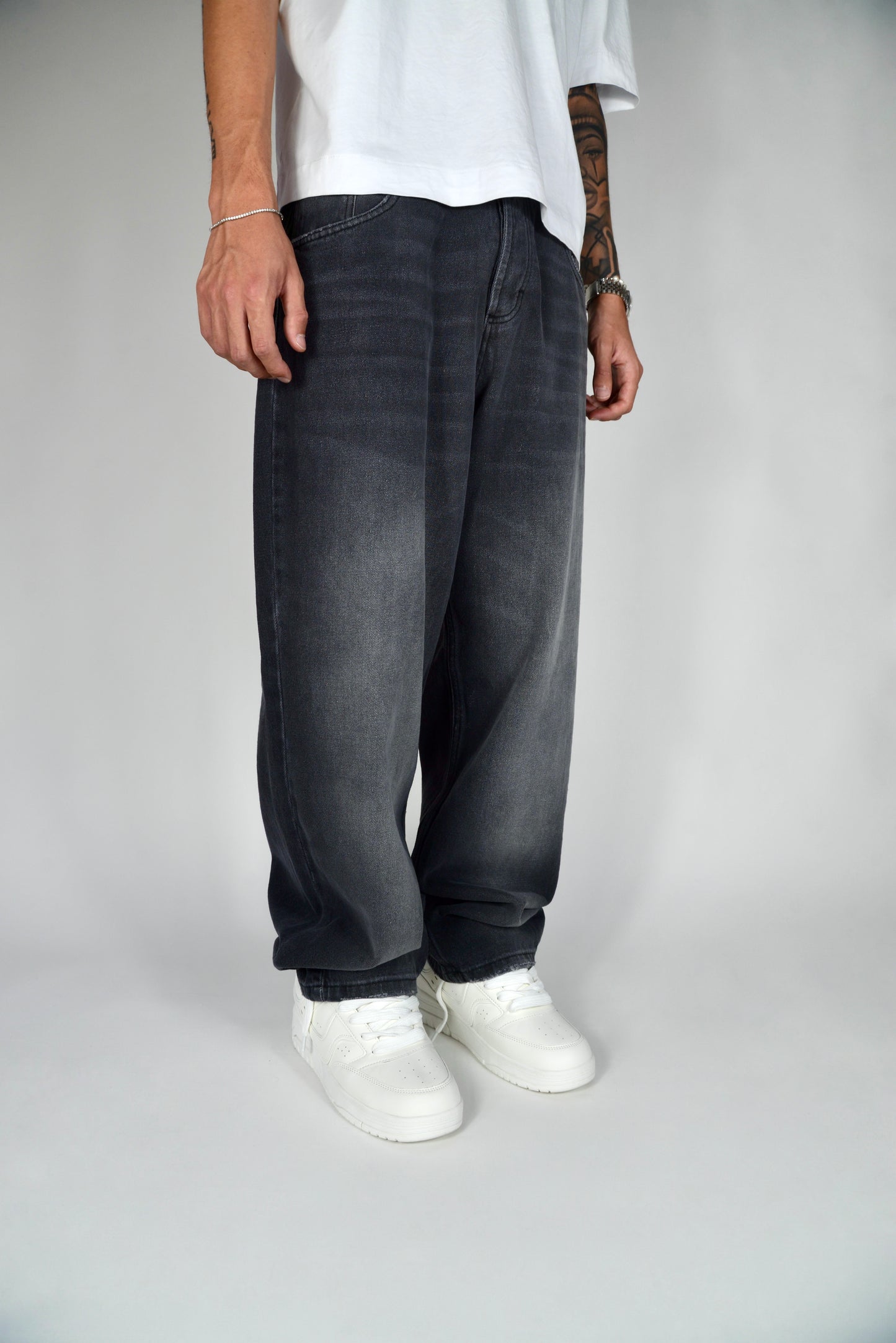 Jeans Baggy Fit Nero Slavato