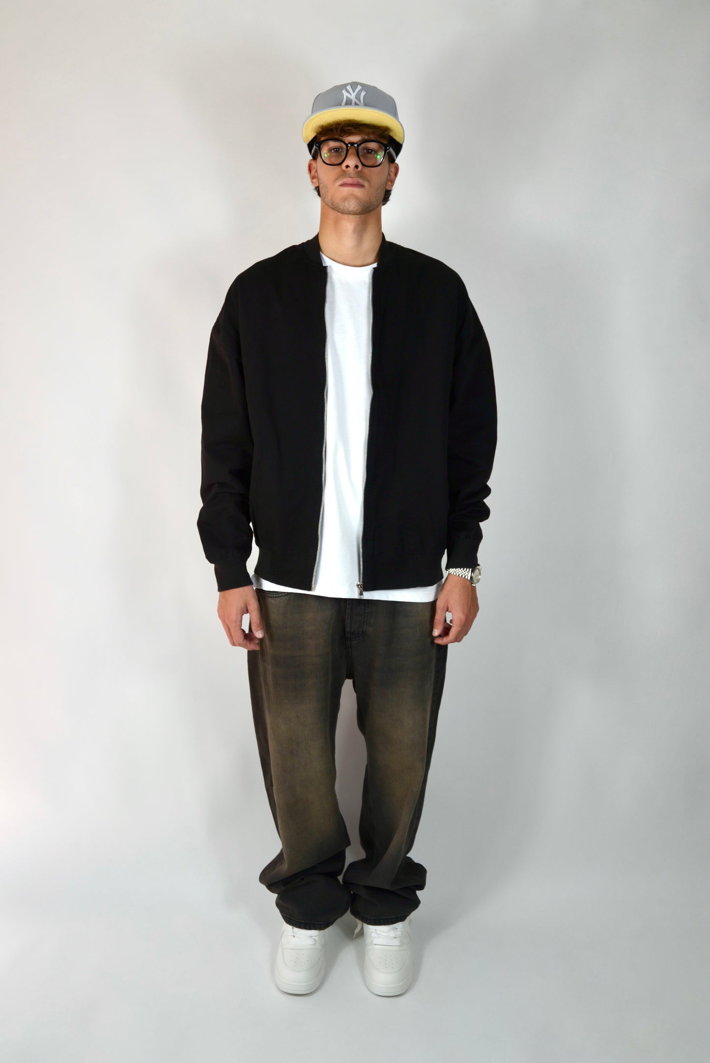 Bomber In Cotone Oversize Nero