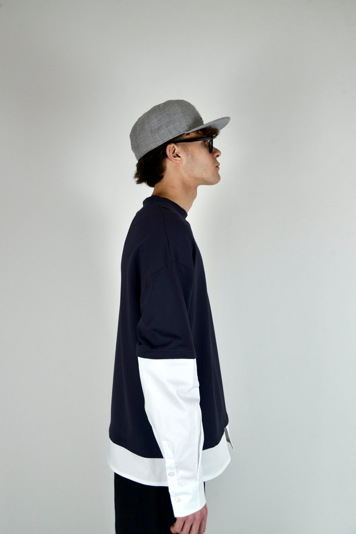 T-shirt Manica Camicia Piombo