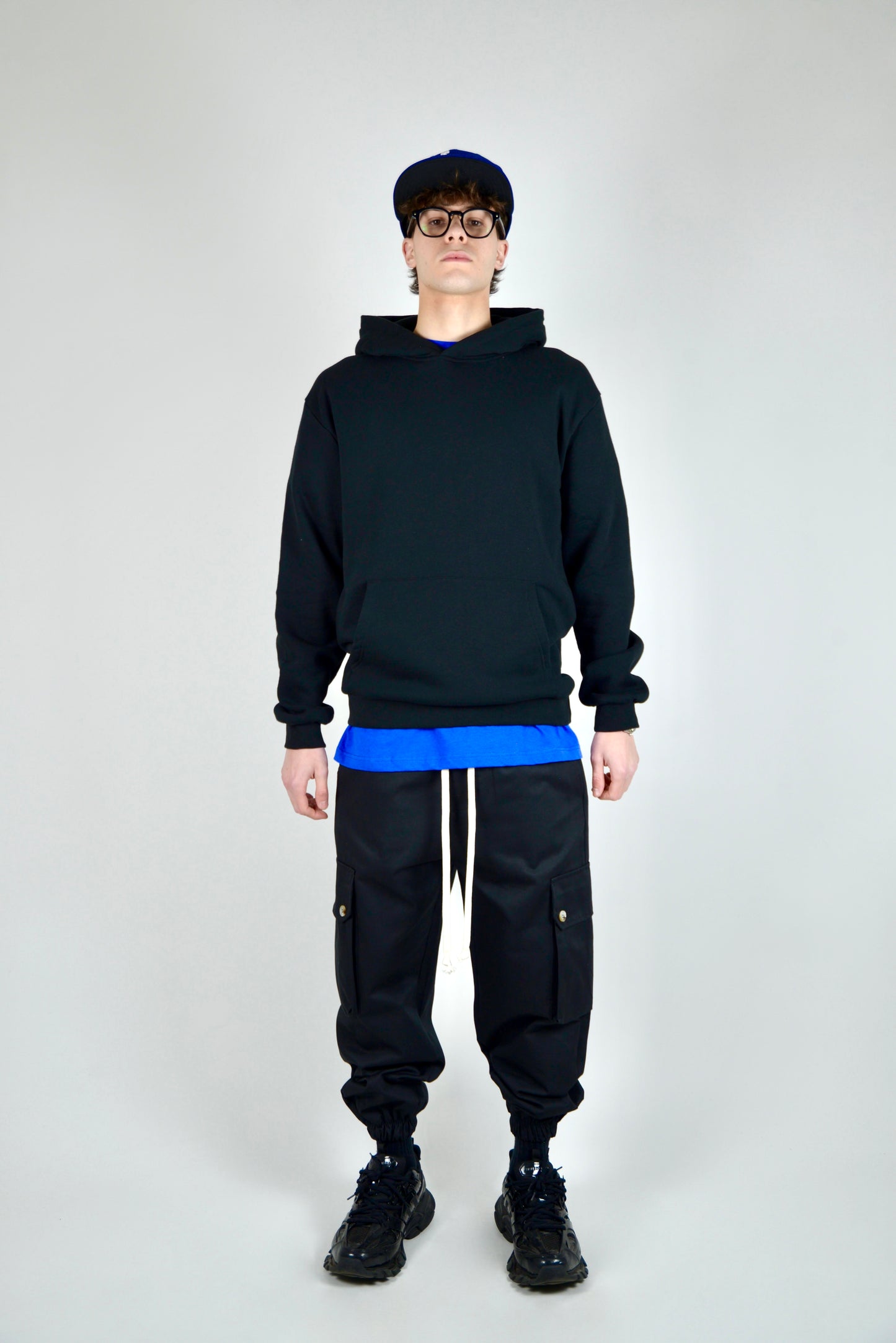 Cargo Monocolore Fondo Stretto Nero