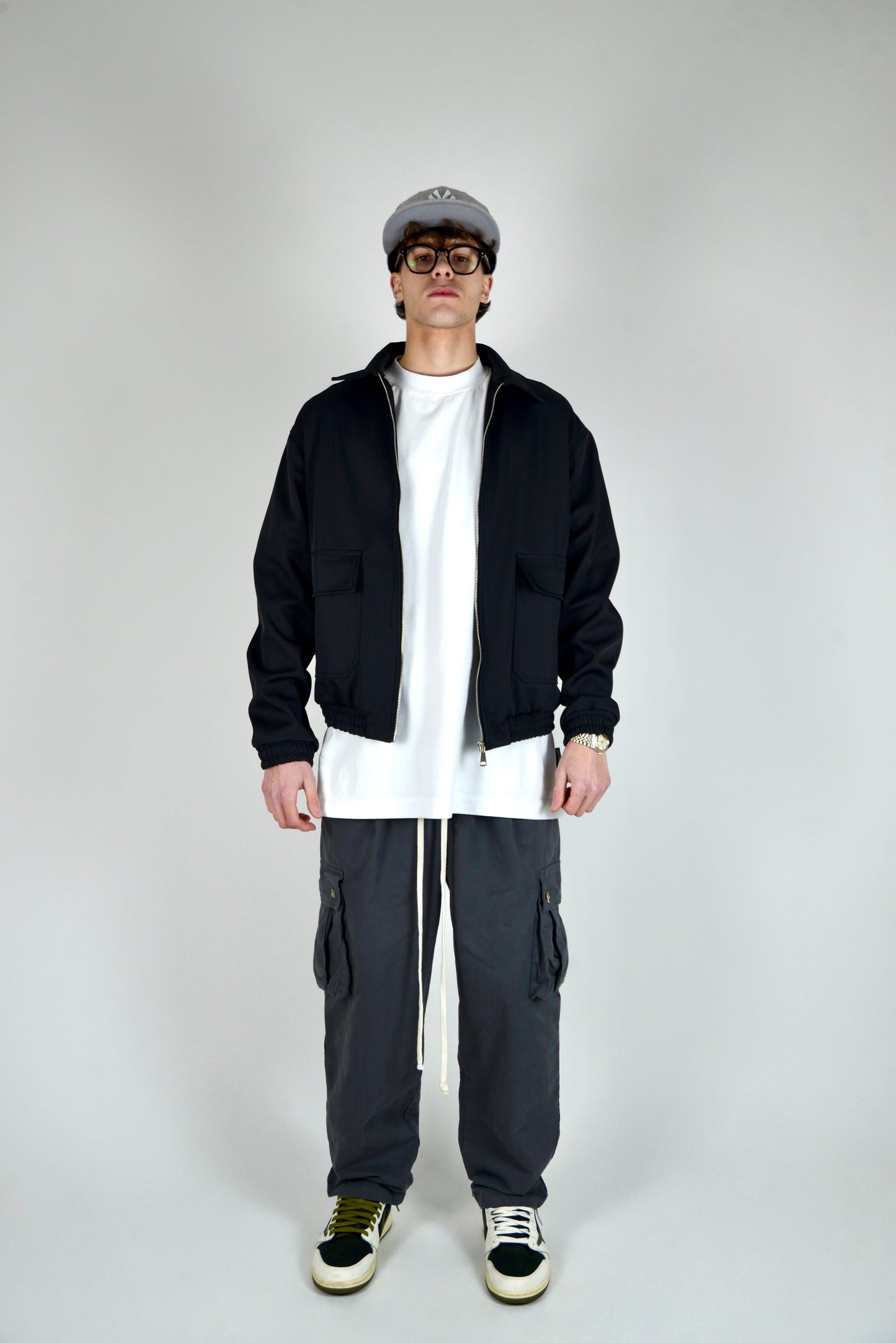 Cargo Monocolore Fondo Ampio Grigio