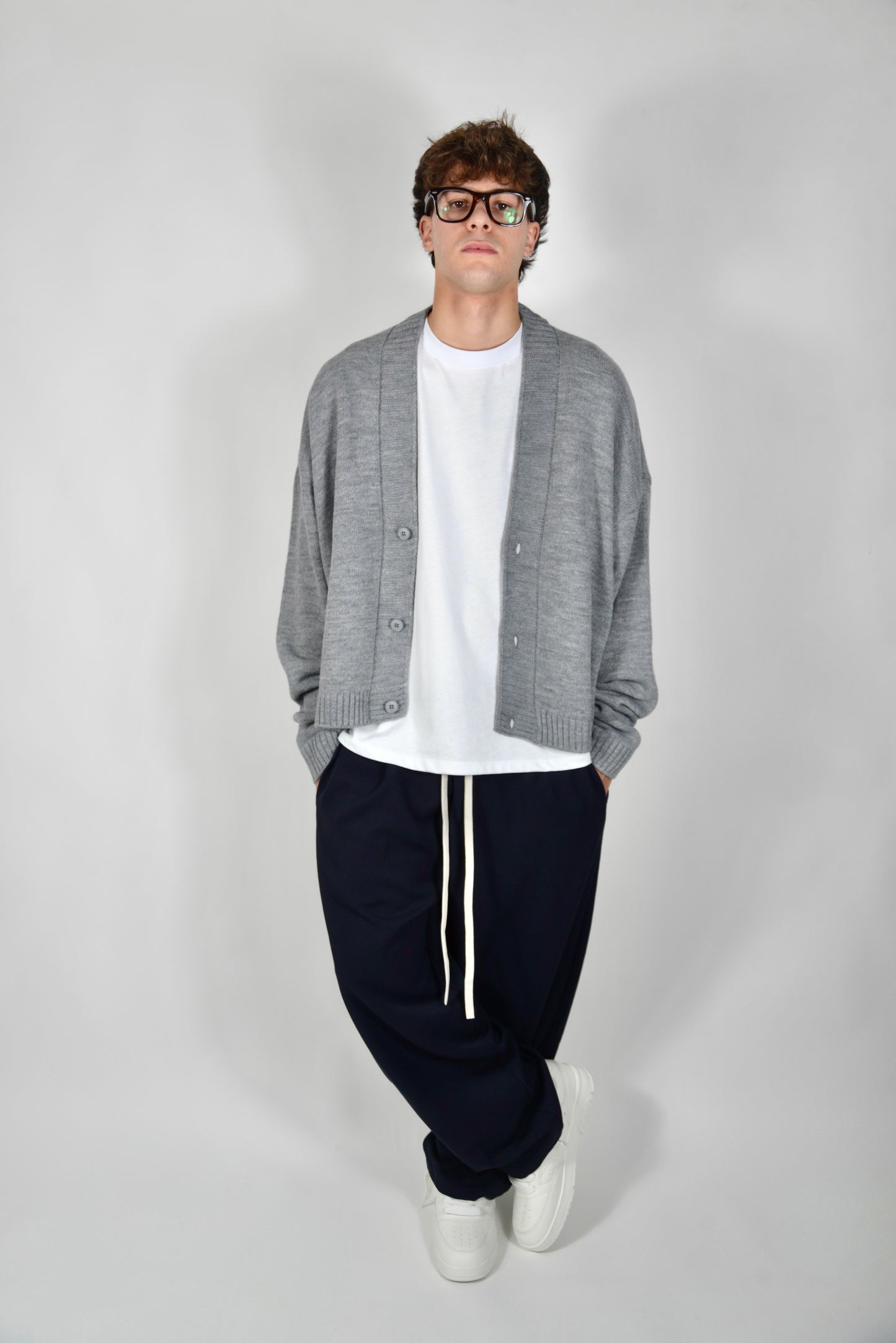 Cardigan Cropped Kareem Grigio