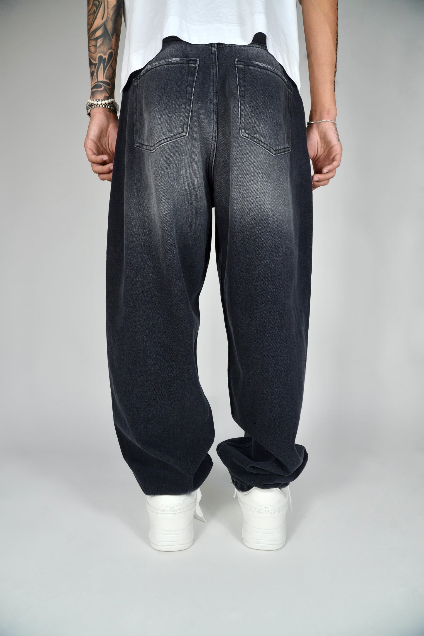Jeans Baggy Fit Nero Slavato