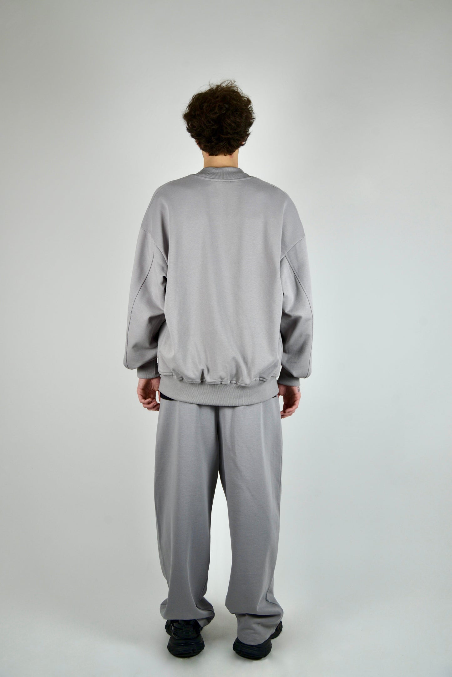Coordinato Con Bomber In Cotone Grigio