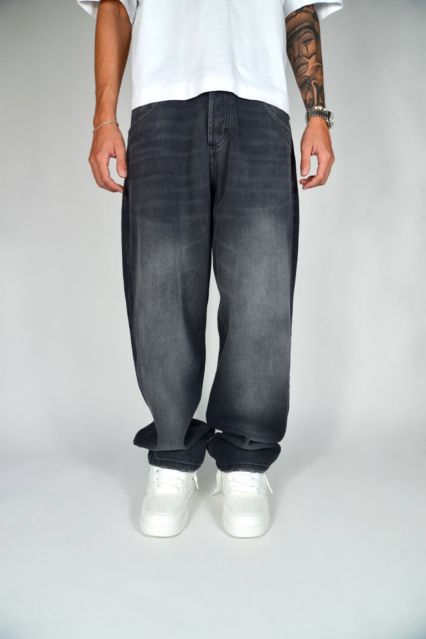 Jeans Baggy Fit Nero Slavato