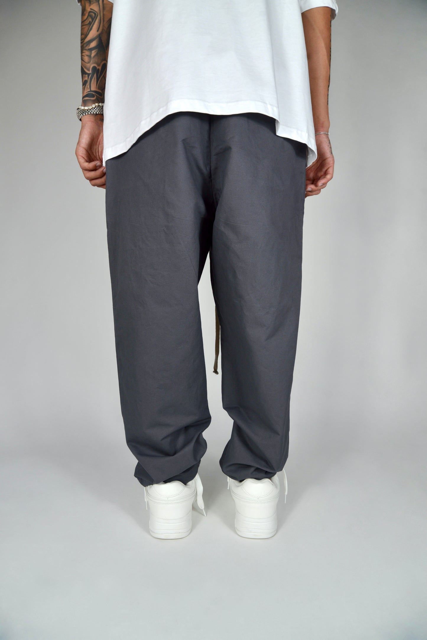 Pantalaccio In Cotone Fondo Ampio Grigio