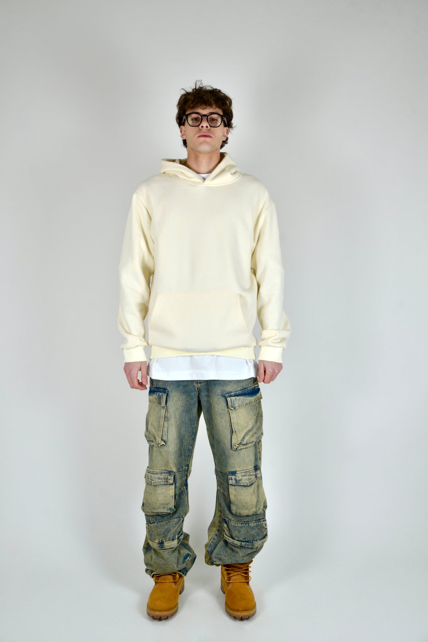 Jeans Cargo Multipocket Baggy Fit Sabbiato