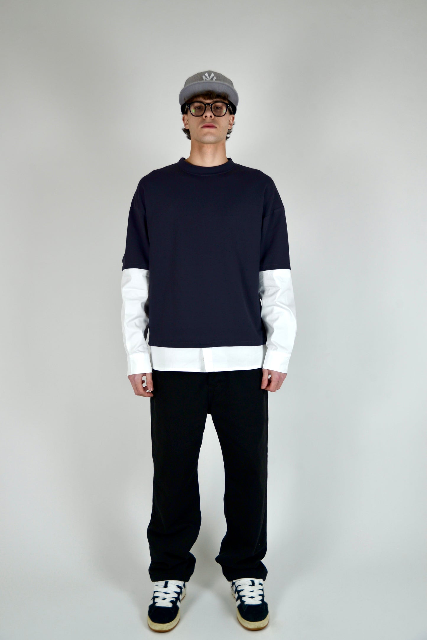 T-shirt Manica Camicia Piombo