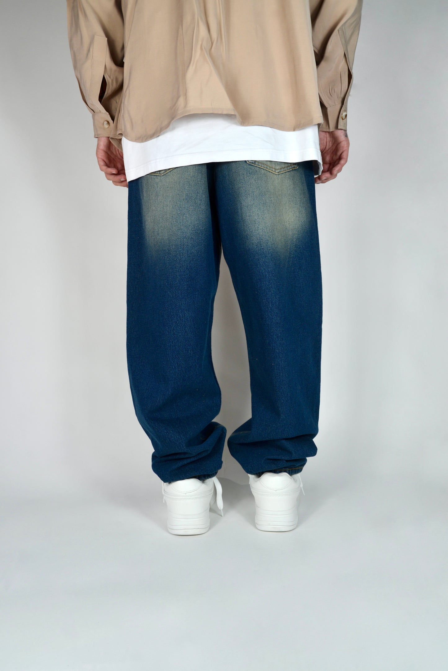 Jeans Baggy Fit Sabbiato Celeste
