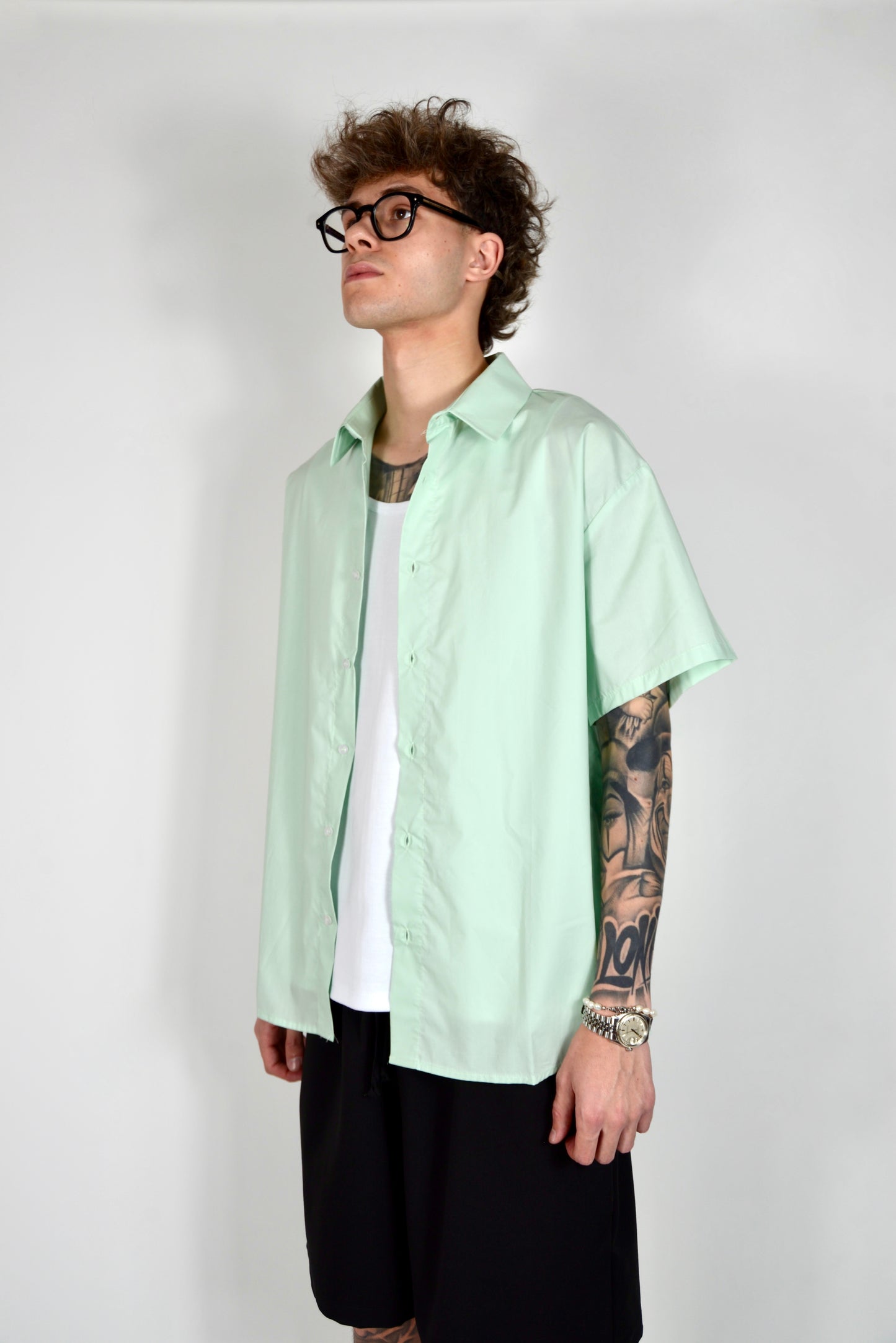 Camicia Elegante Verde Acqua