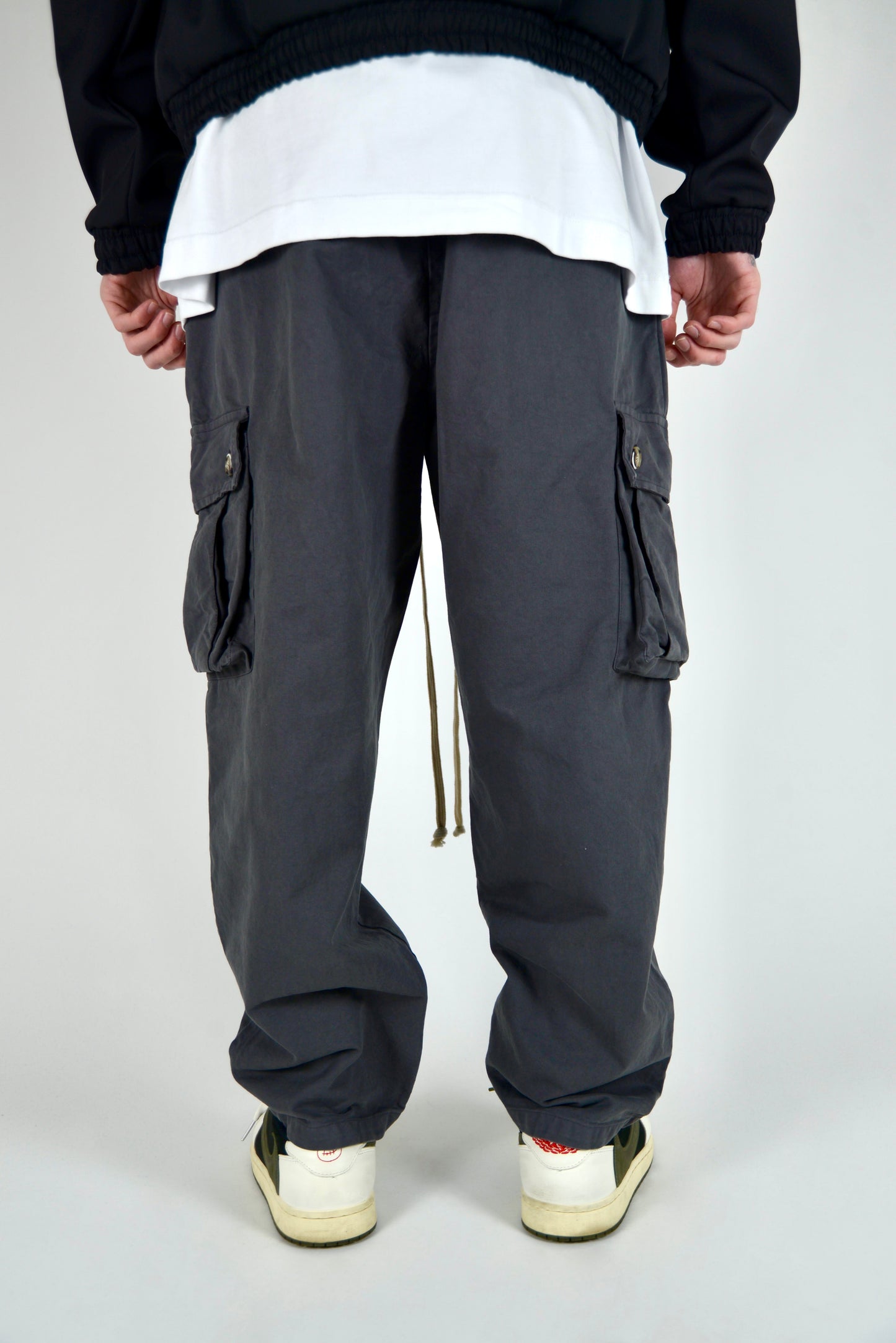 Cargo Monocolore Fondo Ampio Grigio