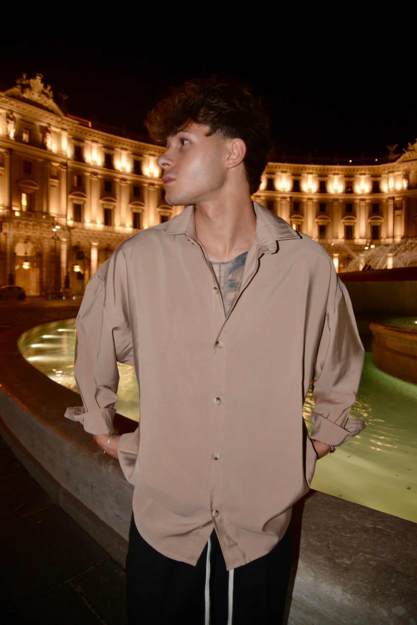 Camicia Oversize Beige