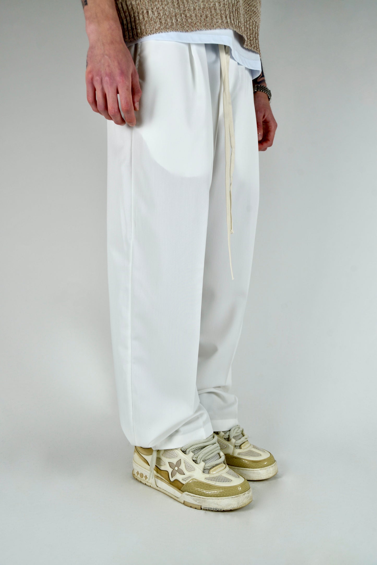 Pantalaccio Elegante Oversize Fit Bianco