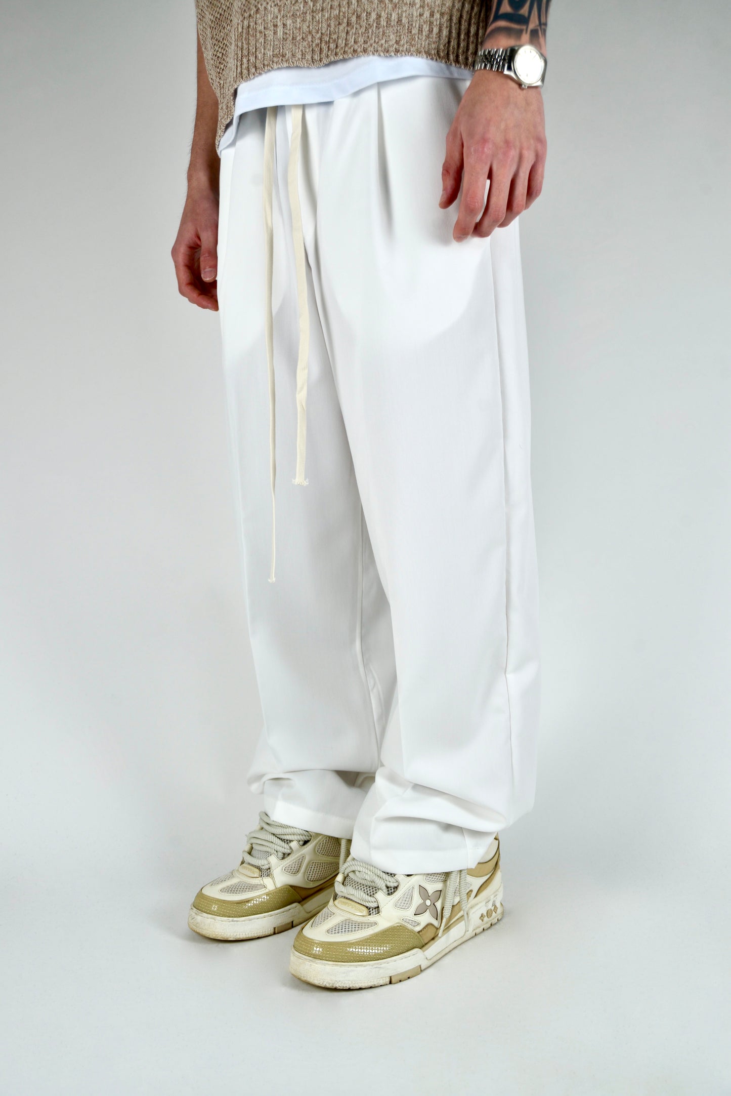 Pantalaccio Elegante Oversize Fit Bianco