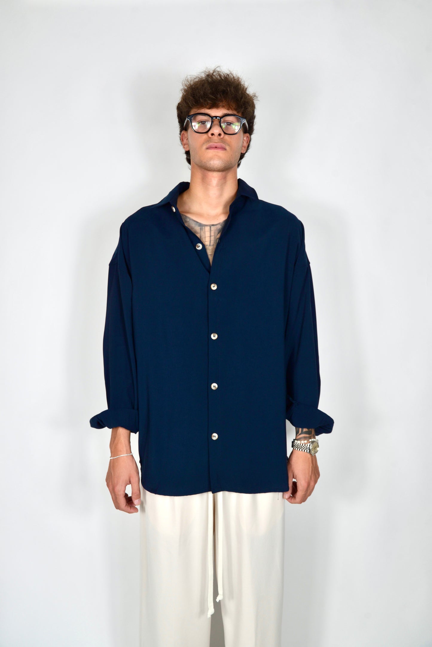 Camicia Oversize Blu Notte
