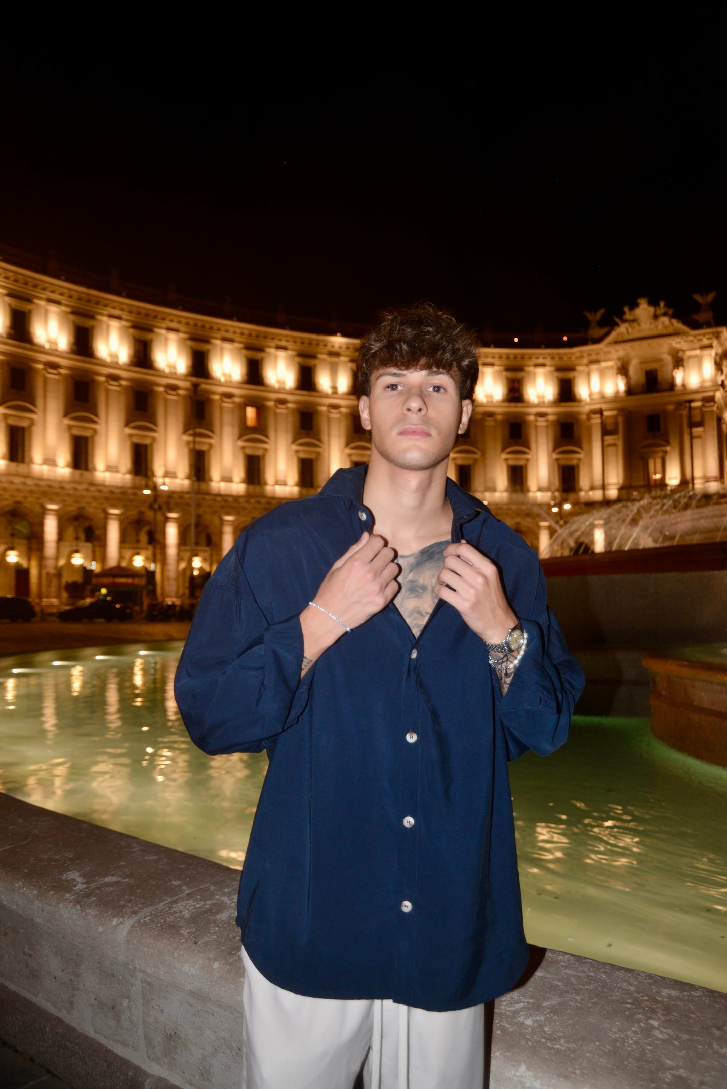Camicia Oversize Blu Notte