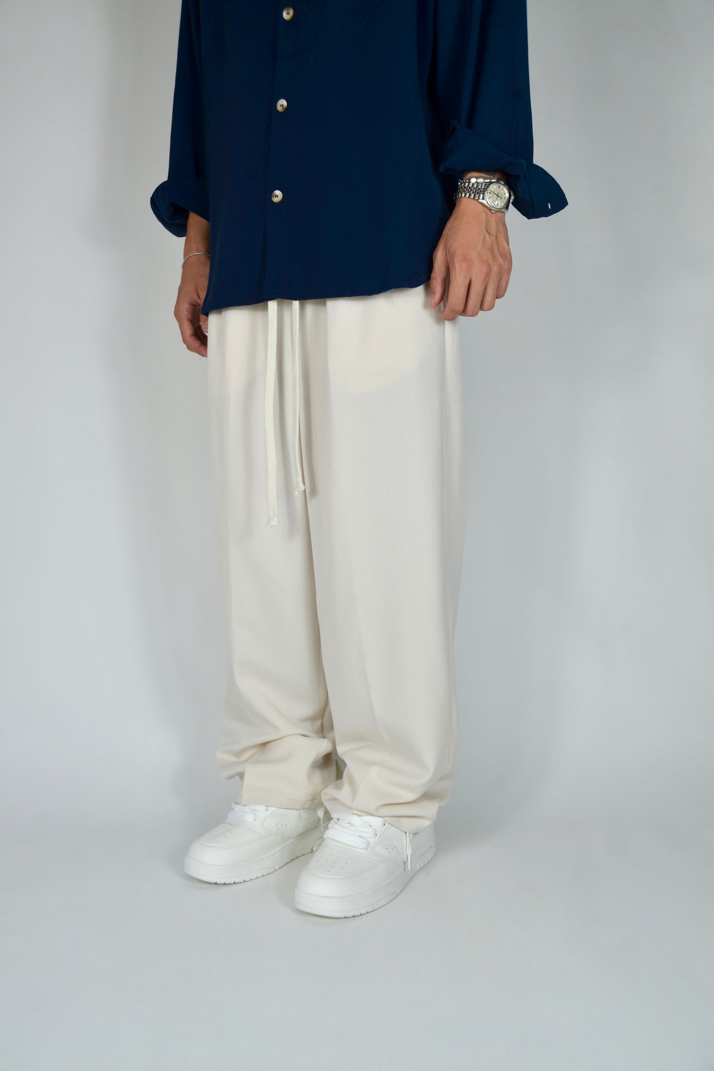 Pantalaccio Elegante Panna Oversize Fit