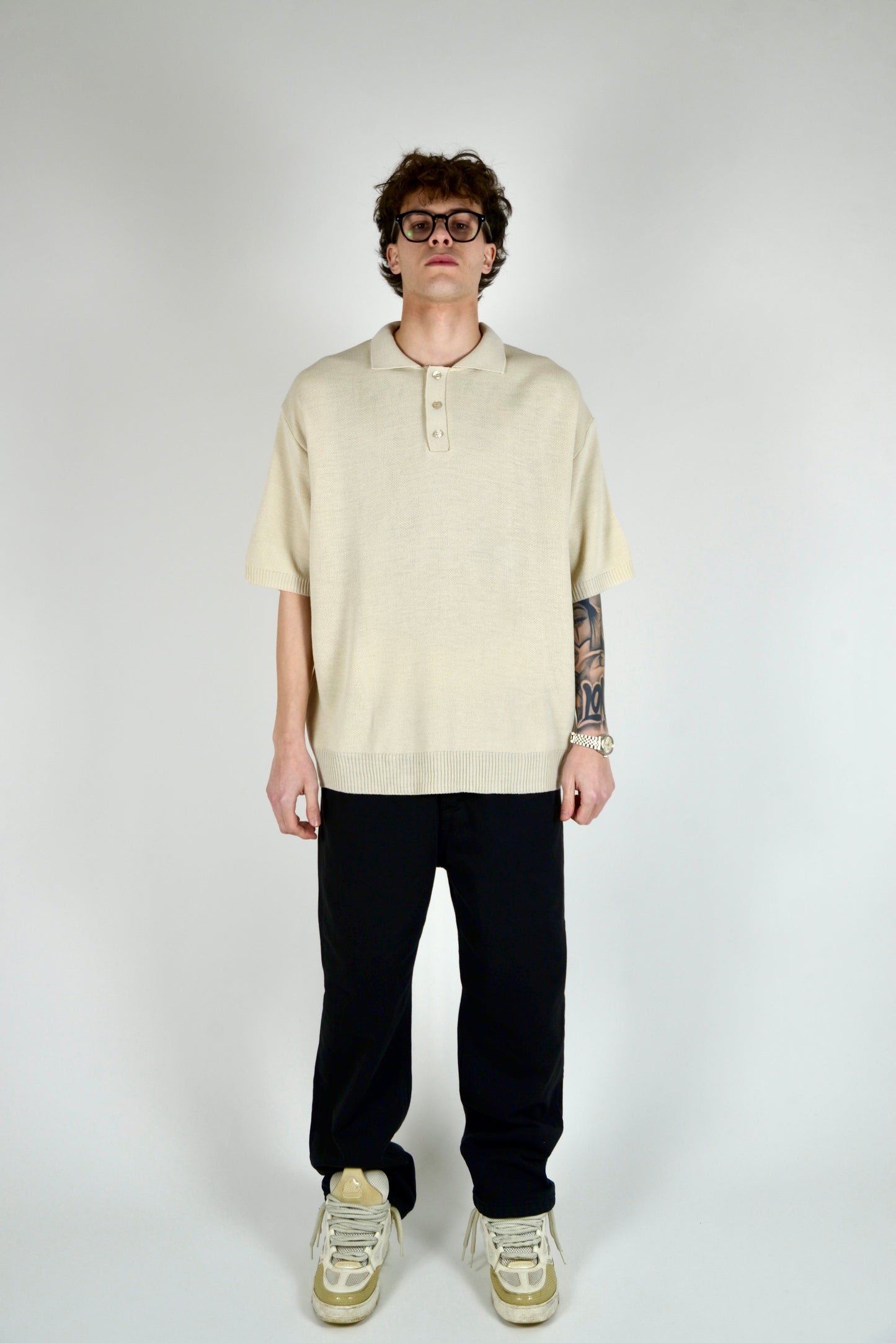 Polo In Filo Beige