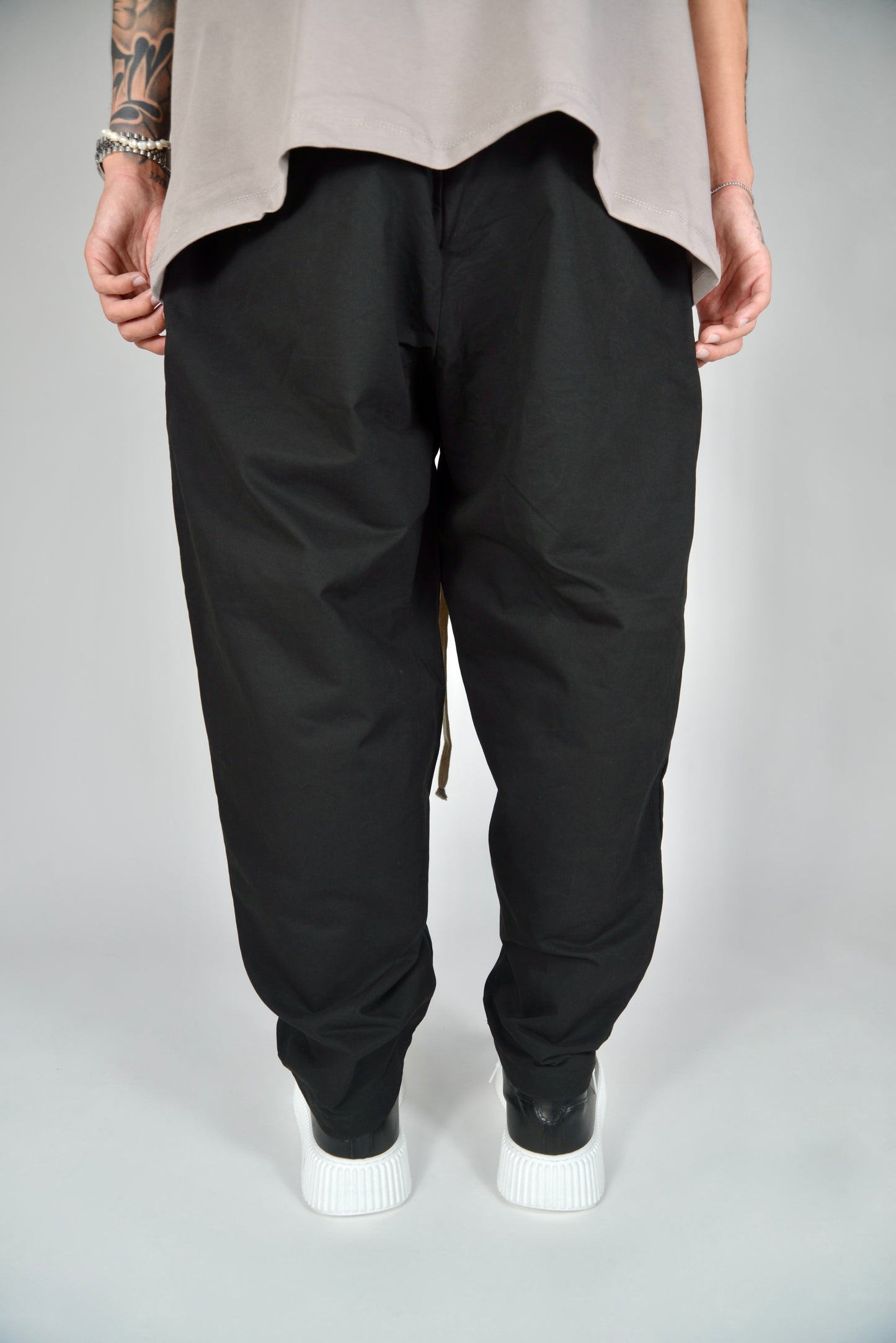 Pantalaccio In Cotone Fondo Ampio Nero