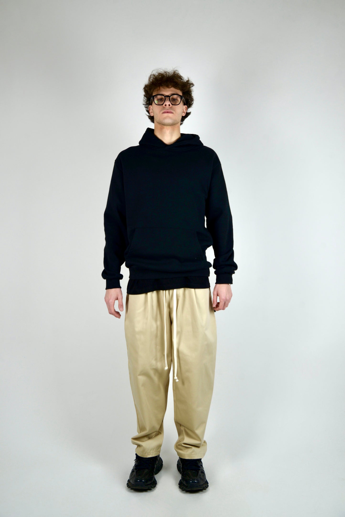 Pantalaccio In Cotone Fondo Ampio Beige
