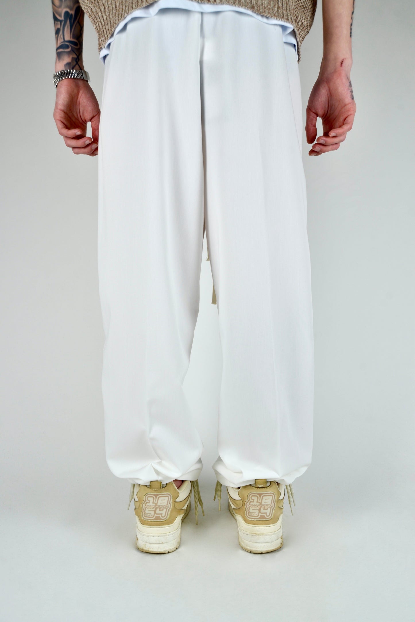 Pantalaccio Elegante Oversize Fit Bianco