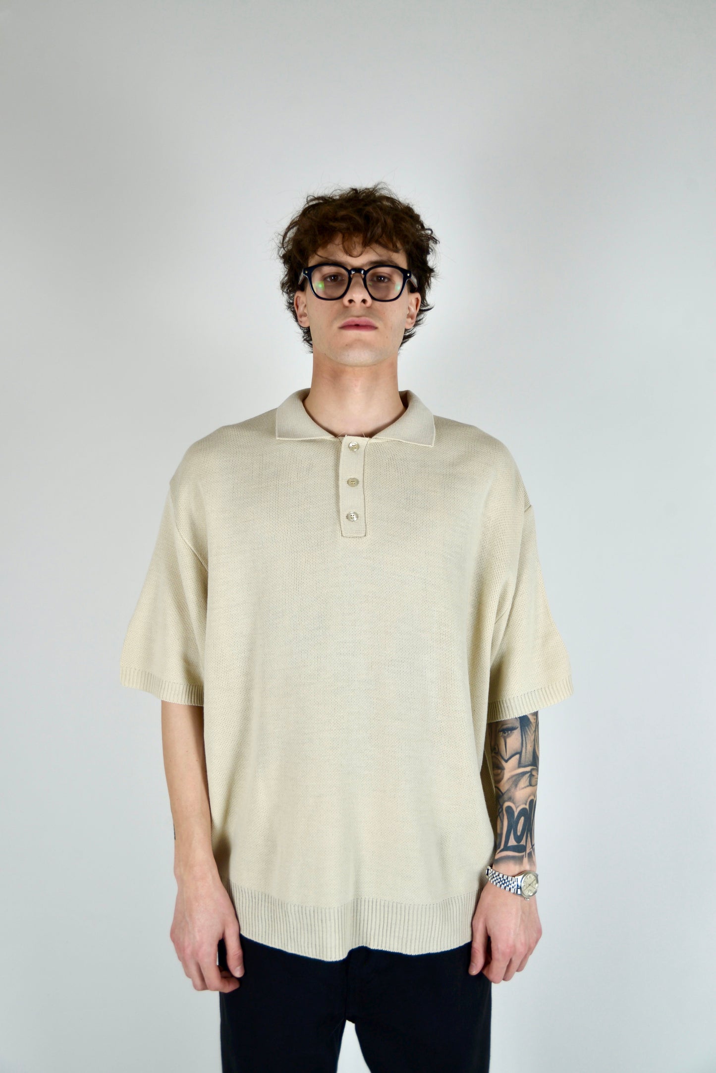 Polo In Filo Beige