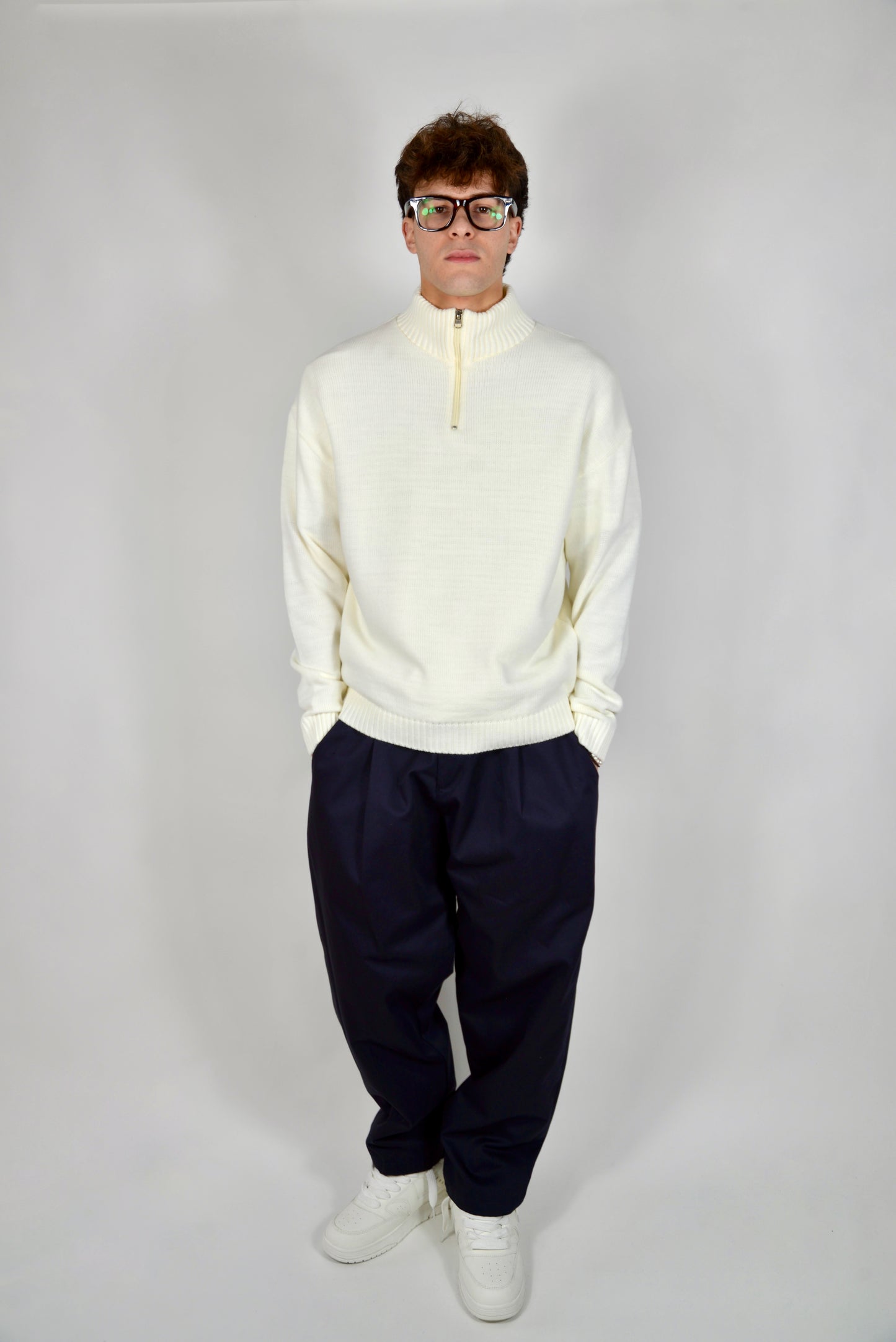 Pantalone Straight Leg Blu Notte