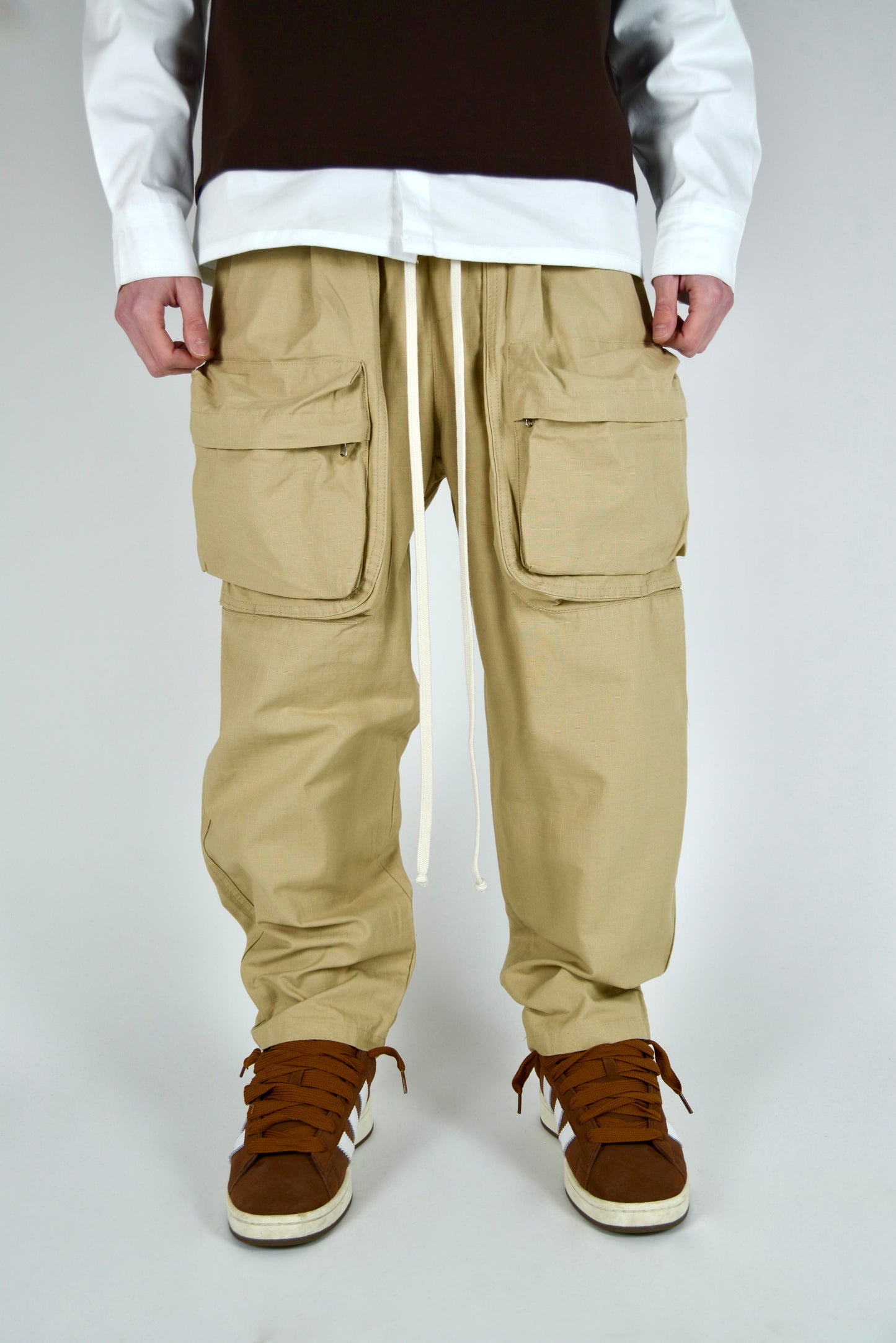 Cargo Frontale Fondo Ampio Beige