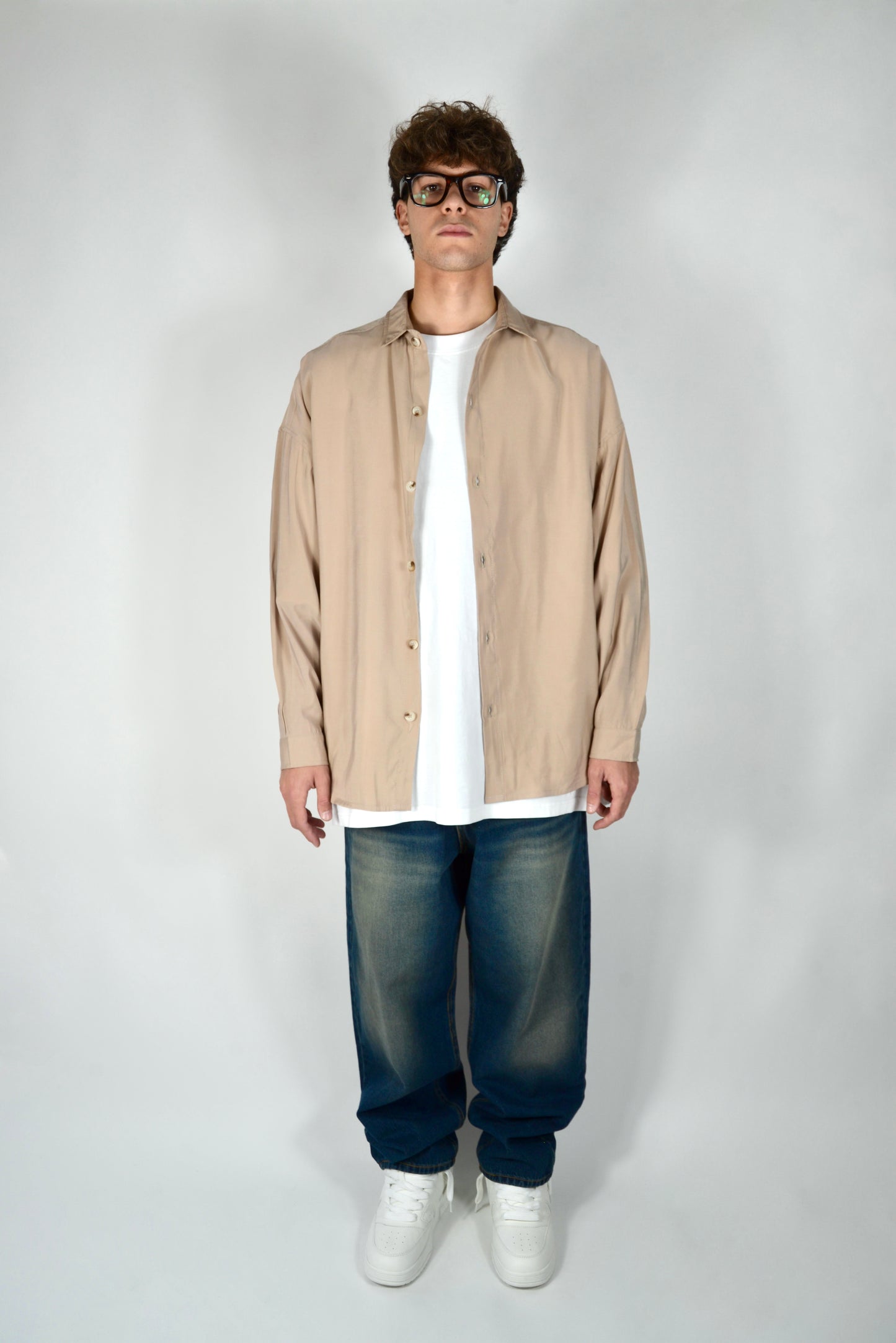 Jeans Baggy Fit Sabbiato Celeste