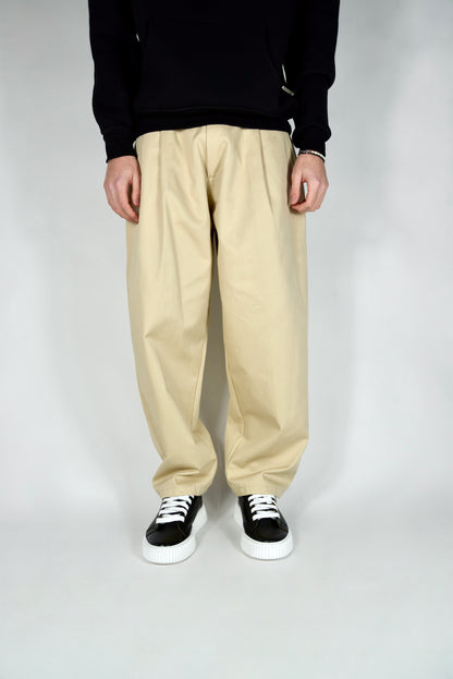 Pantalone Straight Leg Beige
