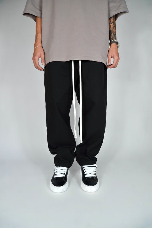 Pantalaccio In Cotone Fondo Ampio Nero