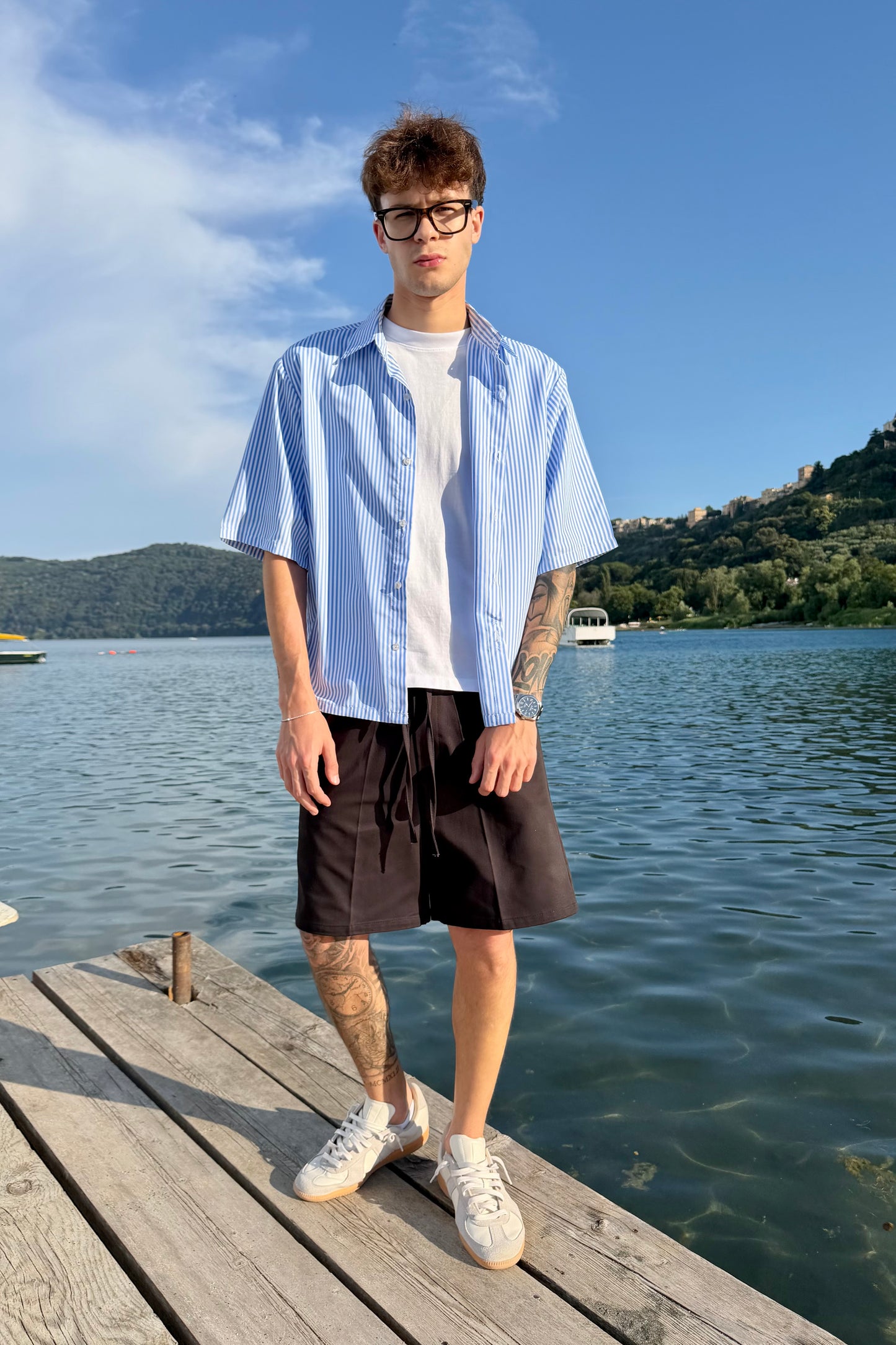 Camicia Millerighe Celeste