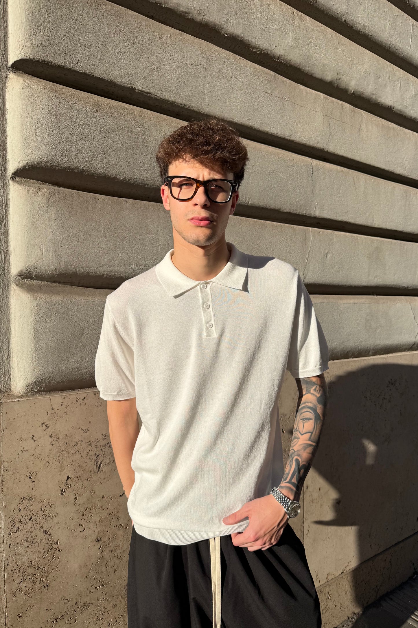 Polo In Filo Bianca