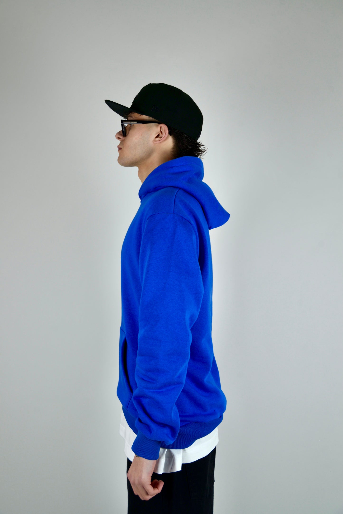 Felpa In Cotone Regular Fit Blu Elettrica
