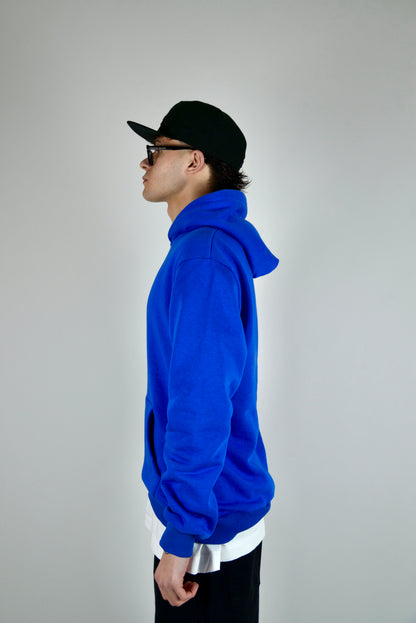 Felpa In Cotone Regular Fit Blu Elettrica
