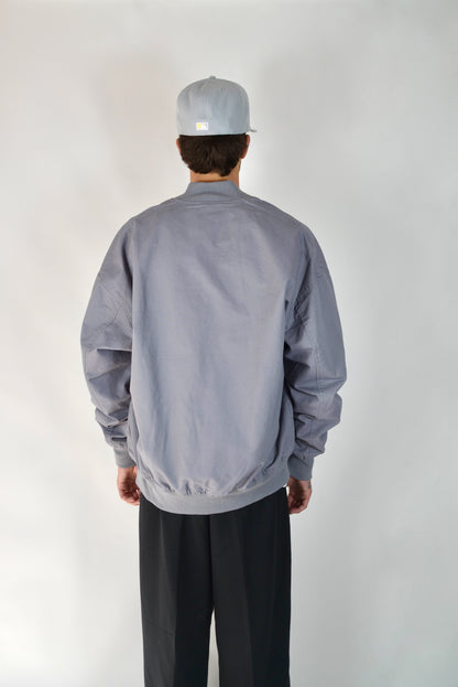 Bomber In Cotone Oversize Grigio
