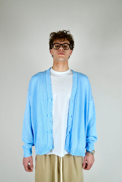 Cardigan Destroyed Celeste