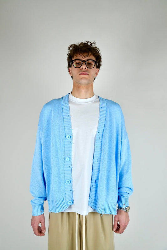 Cardigan Destroyed Celeste