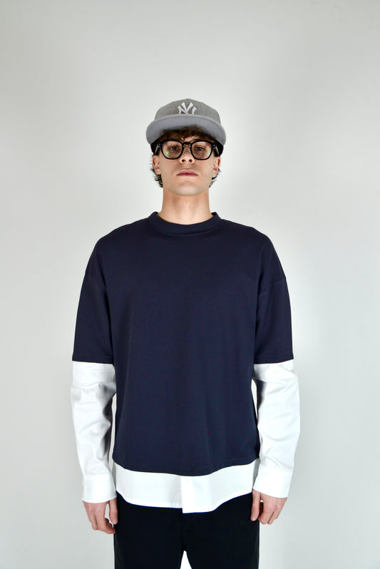 T-shirt Manica Camicia Piombo