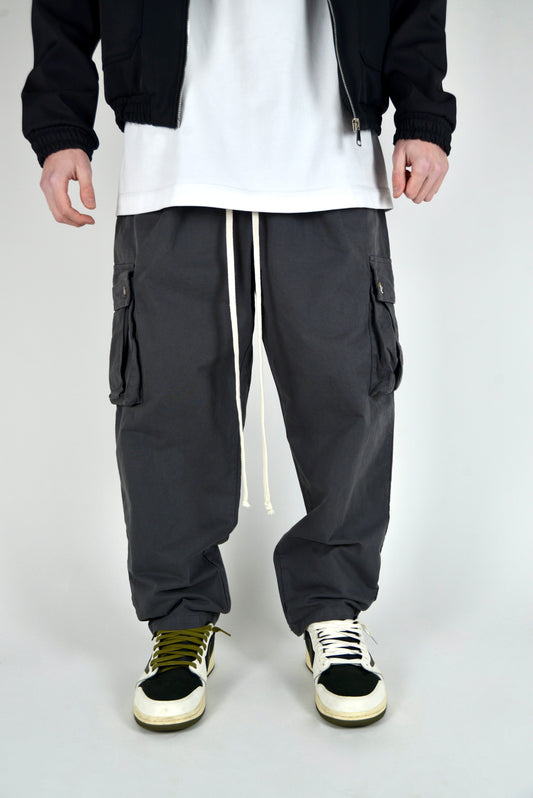 Cargo Monocolore Fondo Ampio Grigio