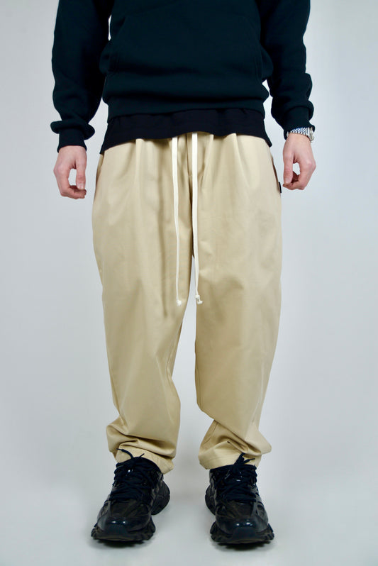 Pantalaccio In Cotone Fondo Ampio Beige