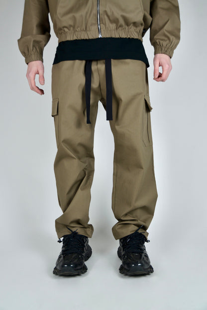 Coordinato In Bull Di Cotone Cargo Cammello