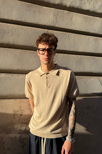 Polo In Filo Beige