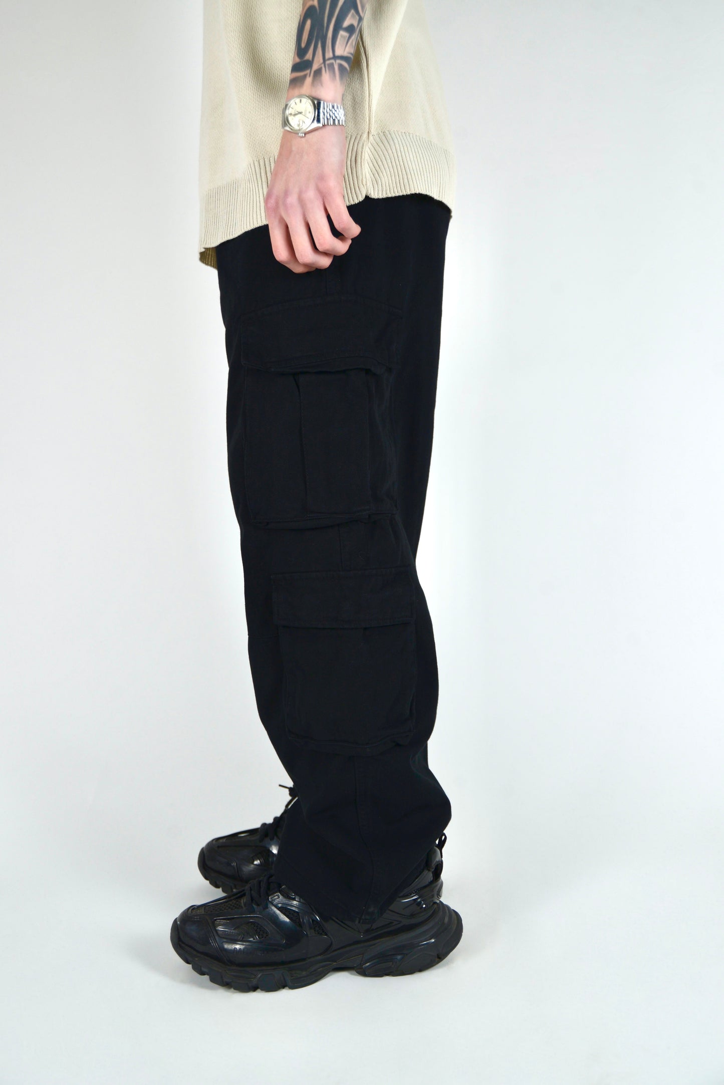 Jeans Cargo Baggy Fit Nero